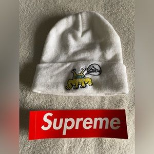 Supreme Daniel Johnston white beanie
